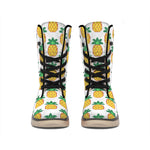 Pixel Pineapple Pattern Print Winter Boots