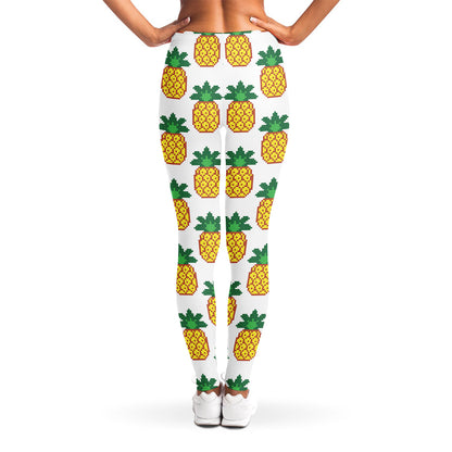 Pixel Pineapple Pattern Print Women's Leggings