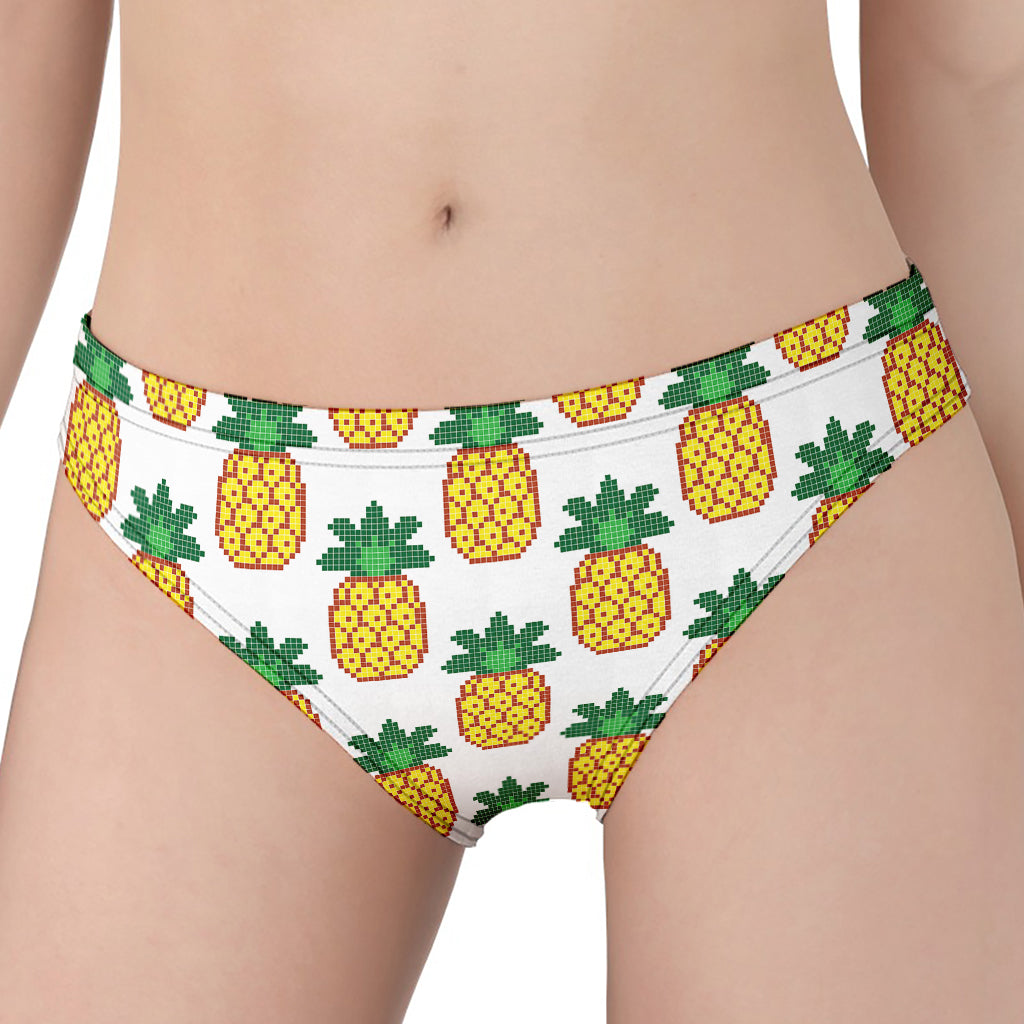 Pixel Pineapple Pattern Print Women's Panties