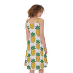 Pixel Pineapple Pattern Print Women's Sleeveless Dress