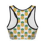 Pixel Pineapple Pattern Print Women's Sports Bra