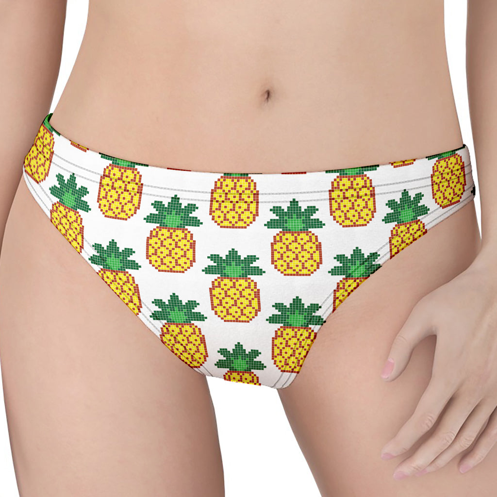 Pixel Pineapple Pattern Print Women's Thong