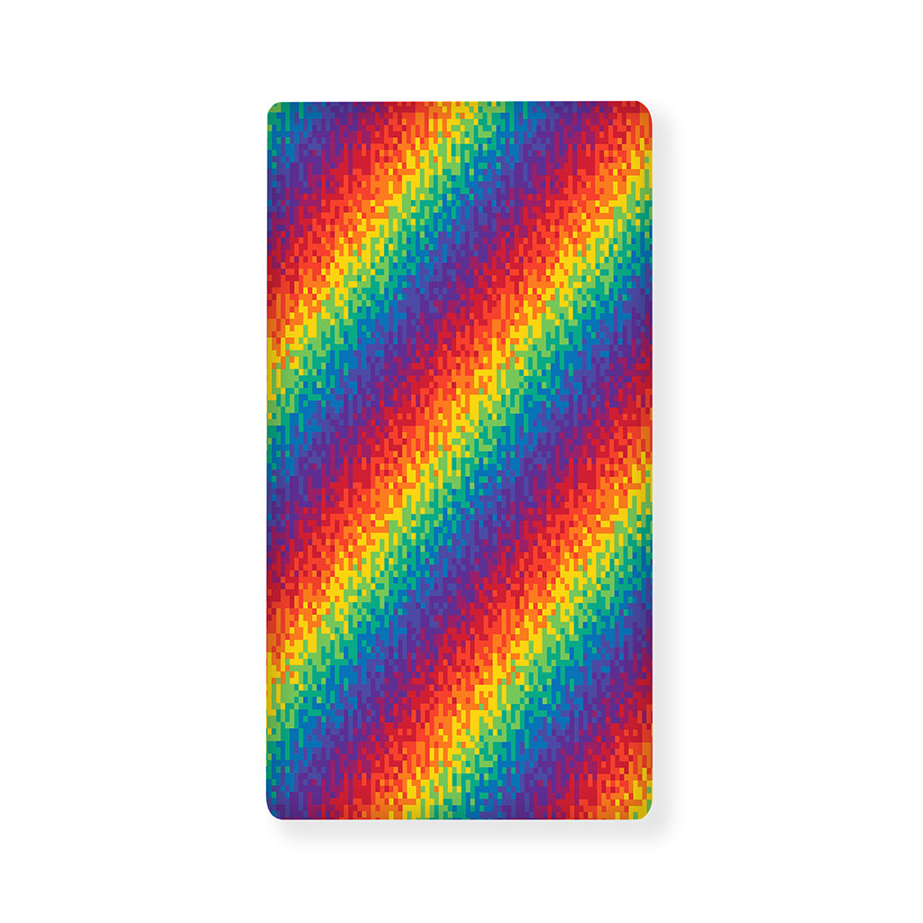 Pixel Rainbow Pattern Print Baby Crib Sheet