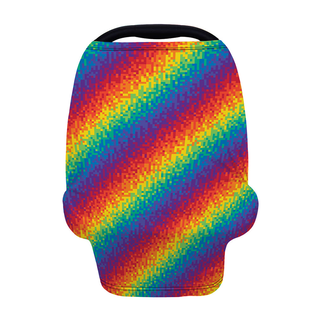 Pixel Rainbow Pattern Print Baby Seat Cover