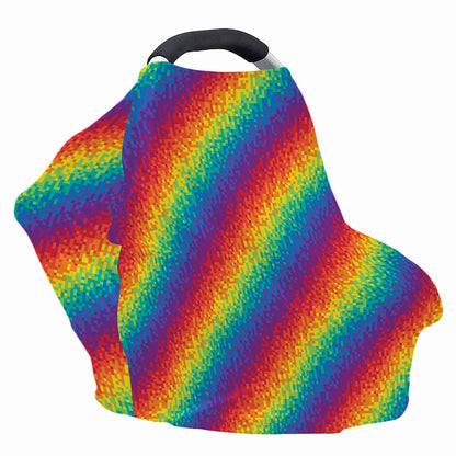 Pixel Rainbow Pattern Print Baby Seat Cover