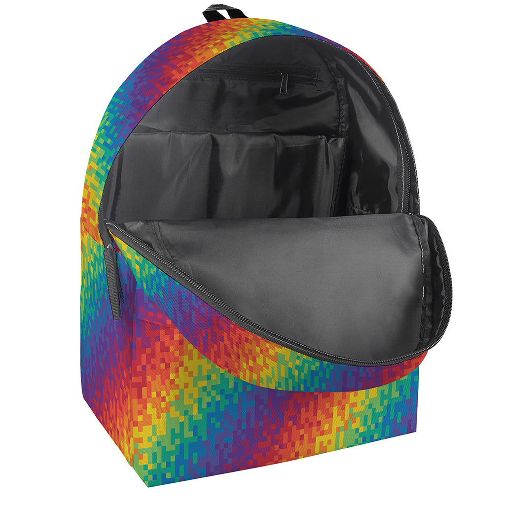Pixel Rainbow Pattern Print Backpack