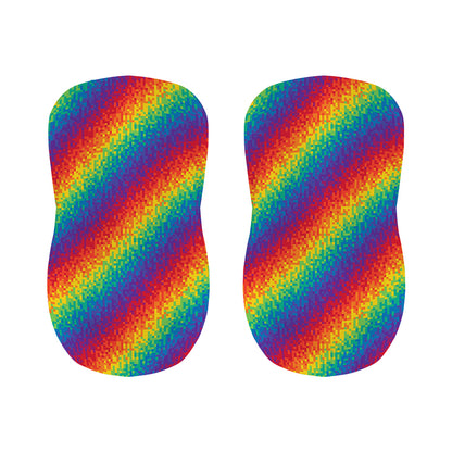 Pixel Rainbow Pattern Print Bar Stool Covers
