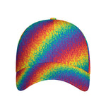Pixel Rainbow Pattern Print Baseball Cap