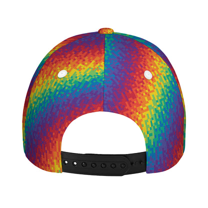 Pixel Rainbow Pattern Print Baseball Cap