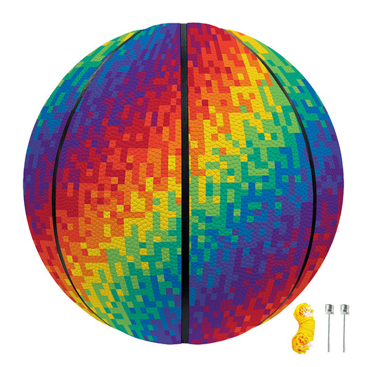Pixel Rainbow Pattern Print Basketball