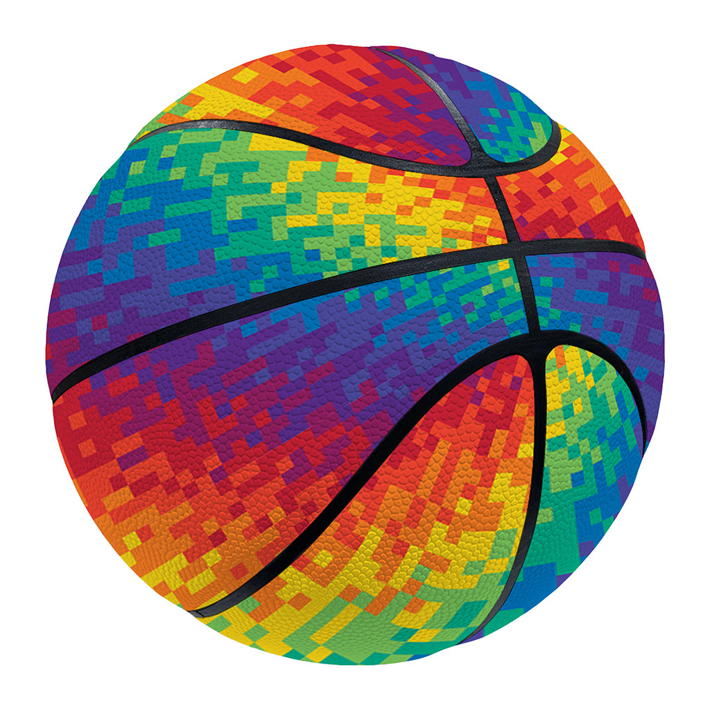 Pixel Rainbow Pattern Print Basketball