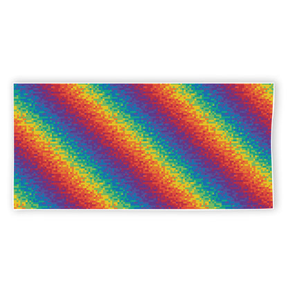 Pixel Rainbow Pattern Print Beach Towel