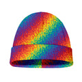 Pixel Rainbow Pattern Print Beanie