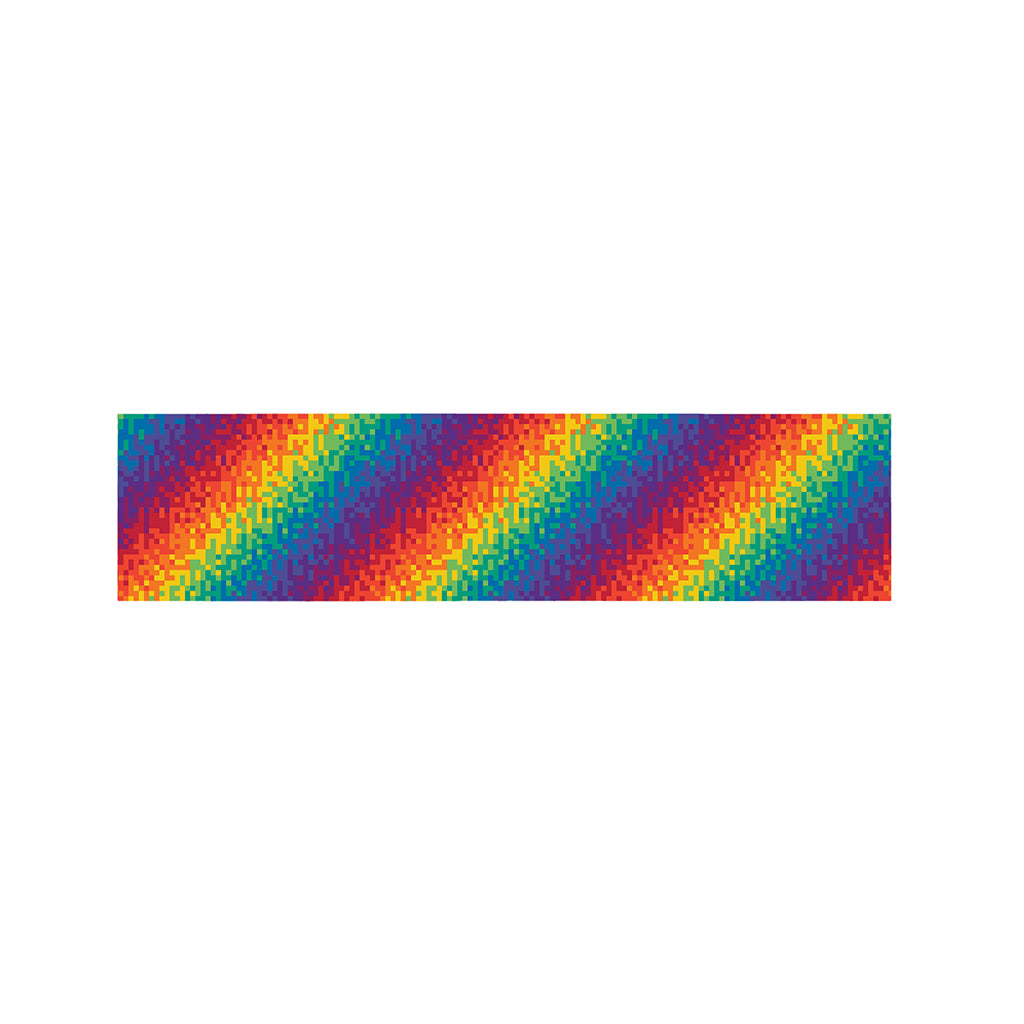 Pixel Rainbow Pattern Print Bed Runner