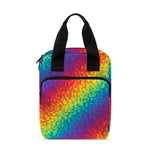 Pixel Rainbow Pattern Print Bible Tote Bag
