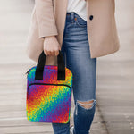 Pixel Rainbow Pattern Print Bible Tote Bag
