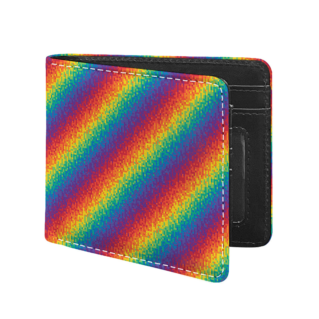 Pixel Rainbow Pattern Print Bifold Wallet