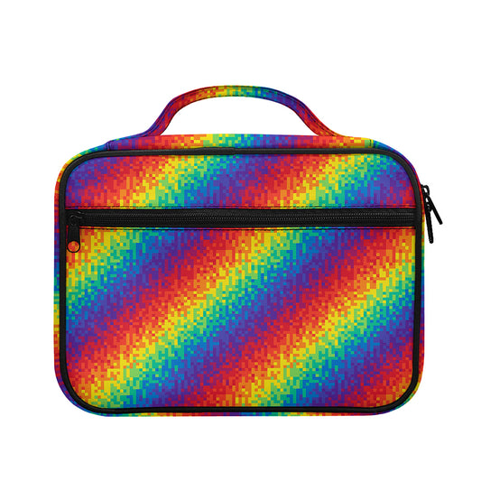 Pixel Rainbow Pattern Print Briefcase Bible Bag