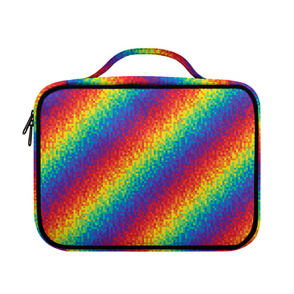 Pixel Rainbow Pattern Print Briefcase Bible Bag