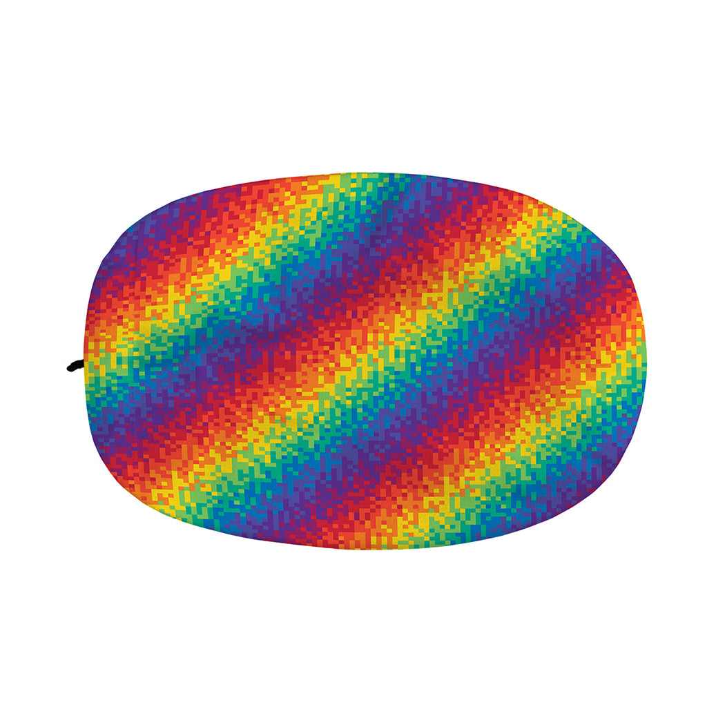 Pixel Rainbow Pattern Print Car Side Mirror Covers