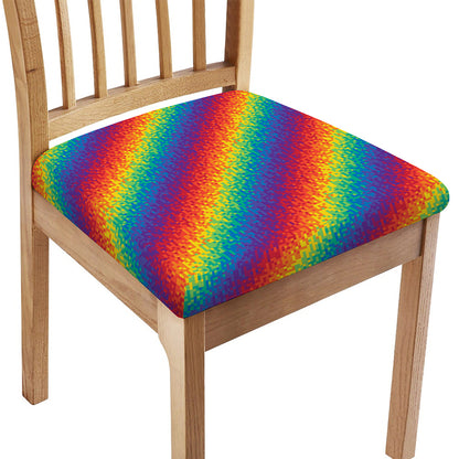 Pixel Rainbow Pattern Print Chair Cushion Cover