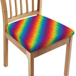 Pixel Rainbow Pattern Print Chair Cushion Cover