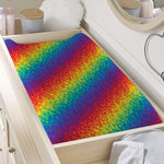 Pixel Rainbow Pattern Print Changing Pad Cover