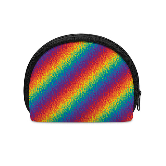 Pixel Rainbow Pattern Print Coin Purse