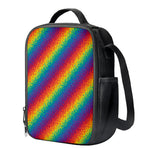 Pixel Rainbow Pattern Print Crossbody Lunch Bag