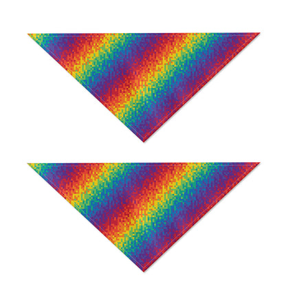 Pixel Rainbow Pattern Print Dog Bandana