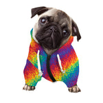 Pixel Rainbow Pattern Print Dog Zip Up Hoodie