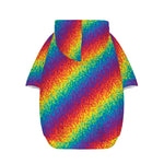 Pixel Rainbow Pattern Print Dog Zip Up Hoodie
