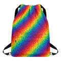 Pixel Rainbow Pattern Print Drawstring Backpack