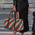 Pixel Rainbow Pattern Print Duffle Bag