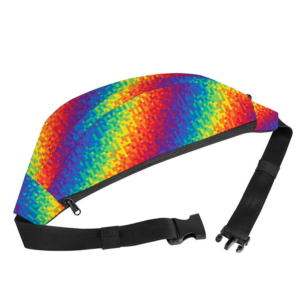 Pixel Rainbow Pattern Print Fanny Pack