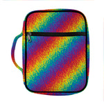 Pixel Rainbow Pattern Print Front Pocket Bible Bag