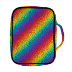 Pixel Rainbow Pattern Print Front Pocket Bible Bag