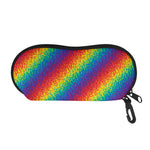 Pixel Rainbow Pattern Print Glasses Case