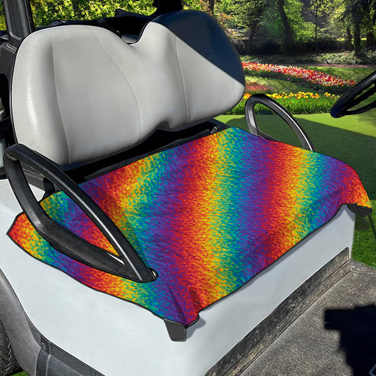 Pixel Rainbow Pattern Print Golf Cart Seat Cover