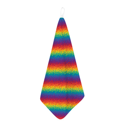 Pixel Rainbow Pattern Print Hand Towel