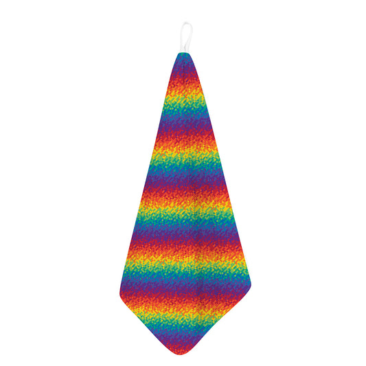 Pixel Rainbow Pattern Print Hand Towel