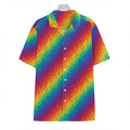 Pixel Rainbow Pattern Print Hawaiian Shirt