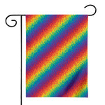 Pixel Rainbow Pattern Print House Flag