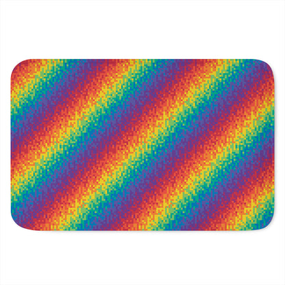 Pixel Rainbow Pattern Print Indoor Door Mat