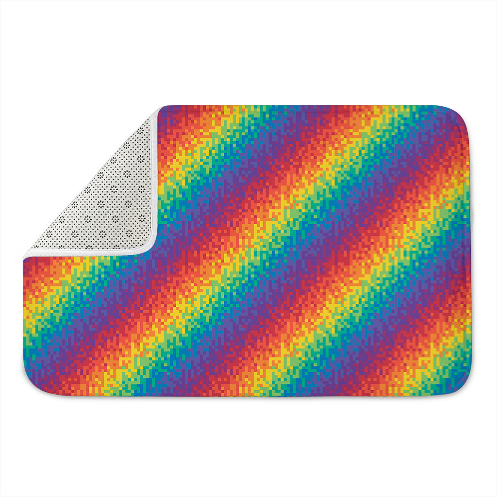 Pixel Rainbow Pattern Print Indoor Door Mat