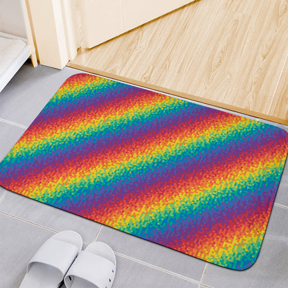Pixel Rainbow Pattern Print Indoor Door Mat