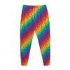 Pixel Rainbow Pattern Print Jogger Pants