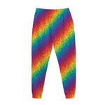 Pixel Rainbow Pattern Print Jogger Pants