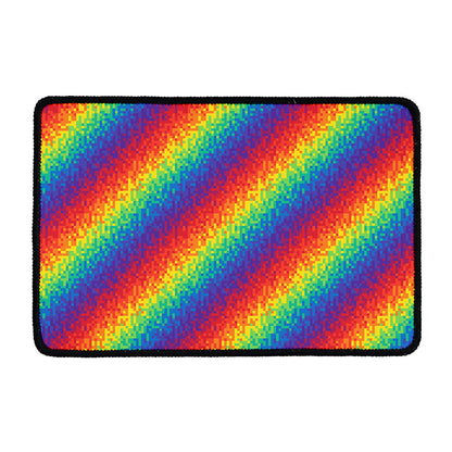 Pixel Rainbow Pattern Print Kitchen Mat