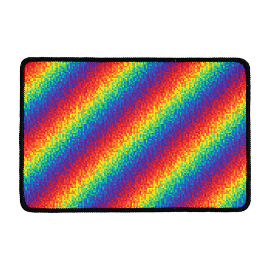 Pixel Rainbow Pattern Print Kitchen Mat